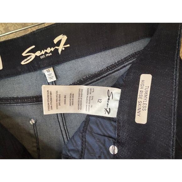 NWT Seven for All Mankind TummyLess High Rise Skinny Jeans Women's 12 Denim - Picture 5 of 6